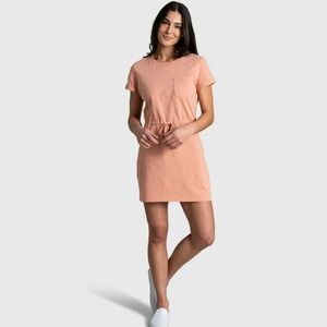 Impact United By Blue Women Organic Cotton T-Shirt Dress XS Orange Muted Clay 88